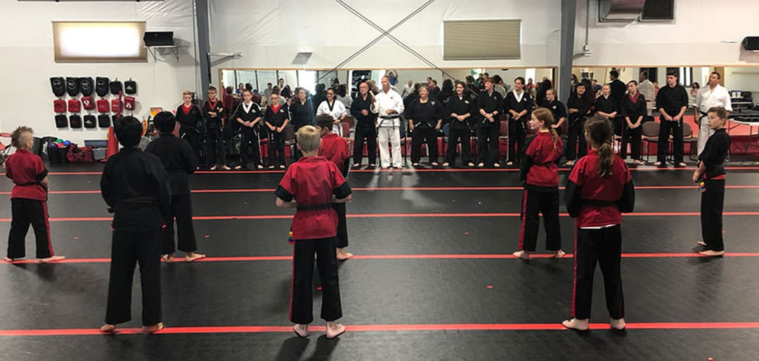 Students about to test their black belt skills