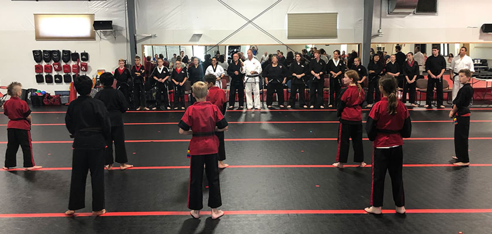 Students about to test their black belt skills
